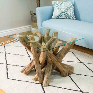 Leila Branchwood Square Lamp Table (2 boxes) - Bluebone