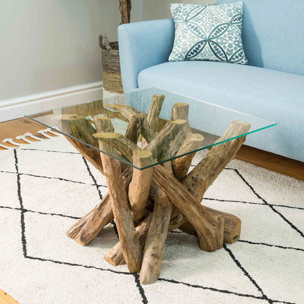 Leila Branchwood Square Lamp Table (2 boxes) - Bluebone