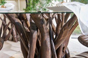 Leila Round Dining Table 130cm CHOCOLATE - Bluebone