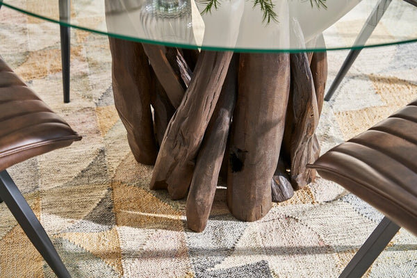 Leila Round Dining Table 130cm CHOCOLATE - Bluebone