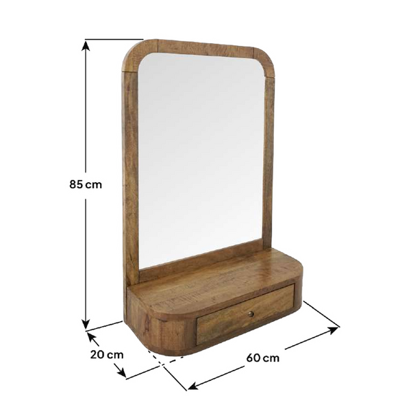 Mango Lounge Mirror with Shelf - Bluebone