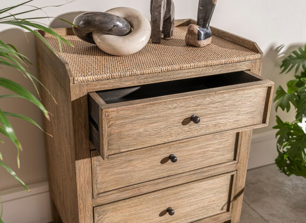 Lille 3 Drawer Side Table - Bluebone