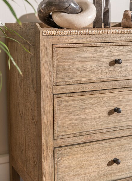 Lille 3 Drawer Side Table - Bluebone