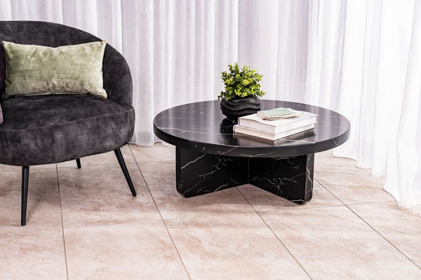 Bubble Round Coffee Table Matt Black - Bluebone