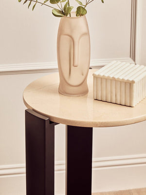 Palermo Cream Marble Top Round Side Table - Canwell Interiors Limited - Xshowhome