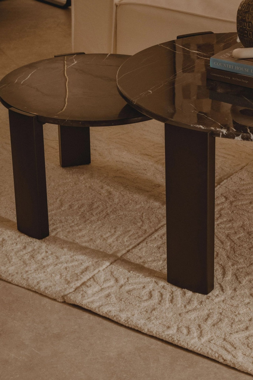 Palermo Round Black Marble Top Small Coffee Table - XShowhome Limited - Xshowhome