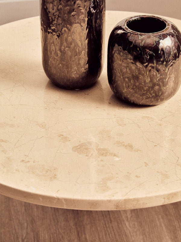 Palermo Round Cream Marble Top Small Coffee Table - Canwell Interiors Limited - Xshowhome