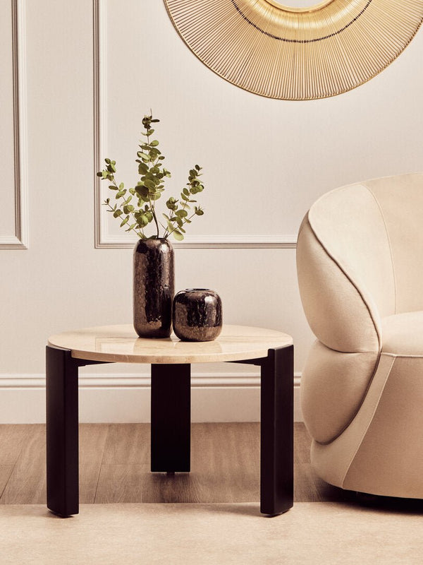 Palermo Round Cream Marble Top Small Coffee Table - Canwell Interiors Limited - Xshowhome