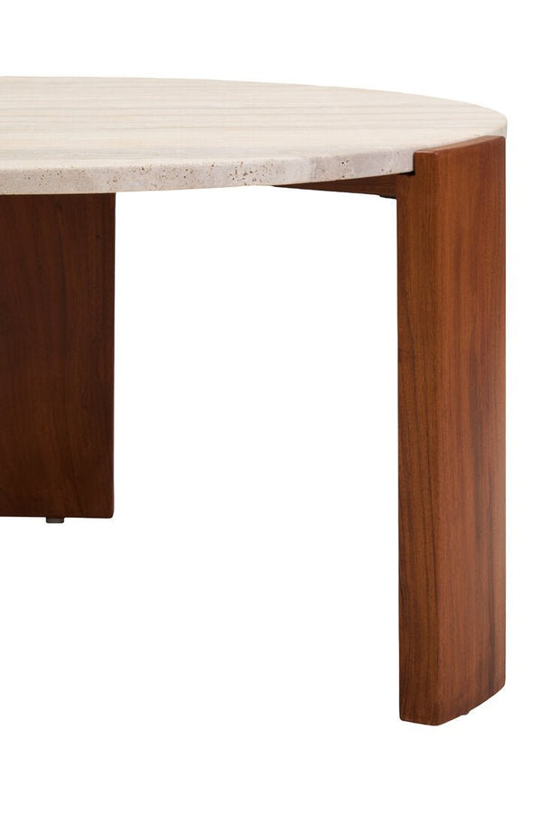 Palermo Round Travertine Top Large Coffee Table - Canwell Interiors Limited - Xshowhome