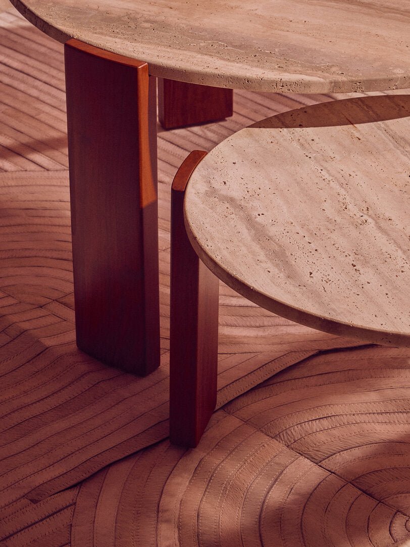 Palermo Round Travertine Top Large Coffee Table - Canwell Interiors Limited - Xshowhome