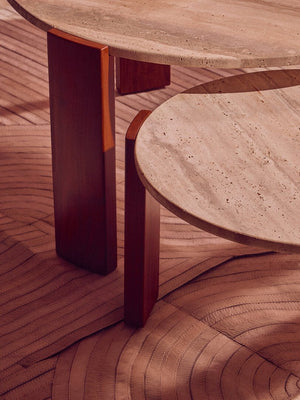 Palermo Round Travertine Top Large Coffee Table - Canwell Interiors Limited - Xshowhome