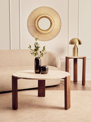 Palermo Round Travertine Top Large Coffee Table - XShowhome Limited - Xshowhome