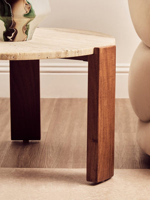 Palermo Round Travertine Top Small Coffee Table - Canwell Interiors Limited - Xshowhome