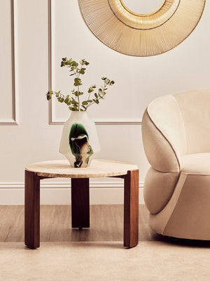 Palermo Round Travertine Top Small Coffee Table - Canwell Interiors Limited - Xshowhome