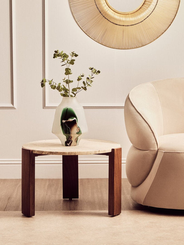 Palermo Round Travertine Top Small Coffee Table - Canwell Interiors Limited - Xshowhome