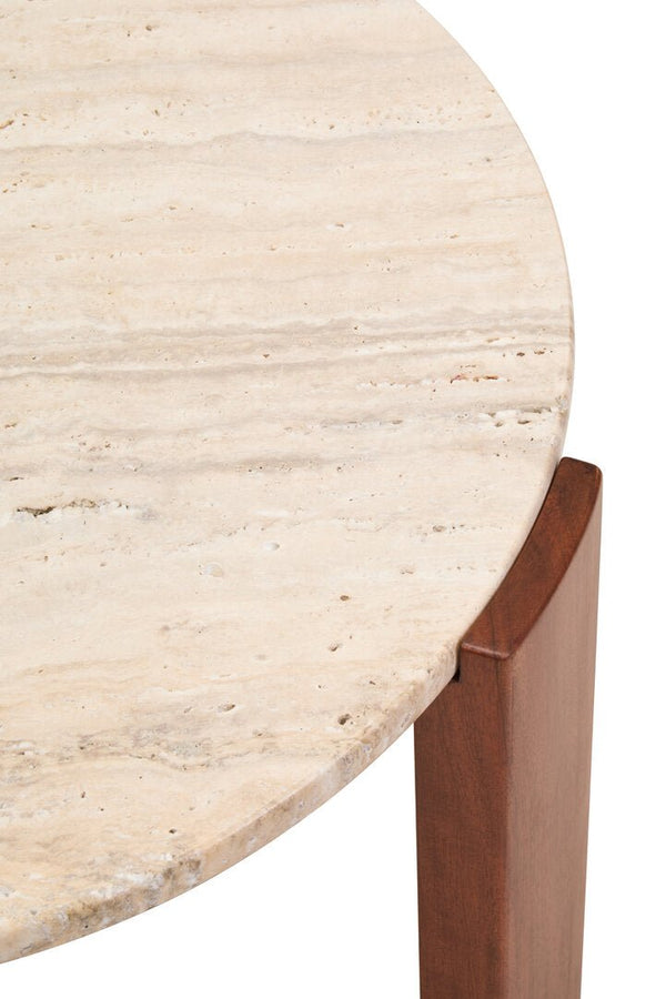 Palermo Round Travertine Top Small Coffee Table - Canwell Interiors Limited - Xshowhome