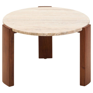 Palermo Round Travertine Top Small Coffee Table - XShowhome Limited - Xshowhome