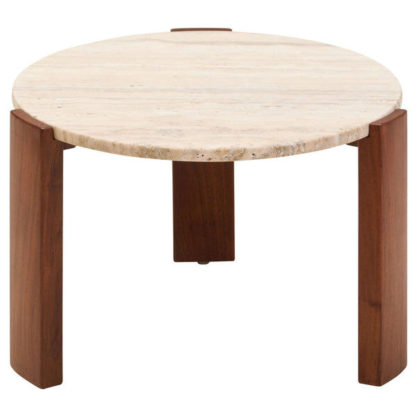 Palermo Round Travertine Top Small Coffee Table - XShowhome Limited - Xshowhome