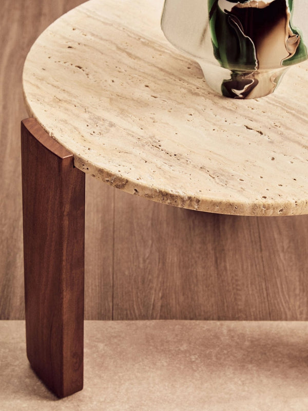Palermo Round Travertine Top Small Coffee Table - XShowhome Limited - Xshowhome