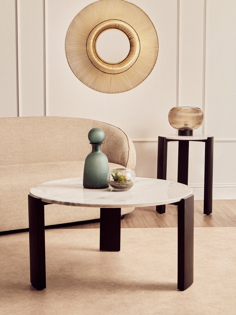 Palermo Round White Marble Top Large Coffee Table - Canwell Interiors Limited - Xshowhome