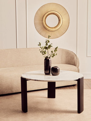 Palermo Round White Marble Top Large Coffee Table - Canwell Interiors Limited - Xshowhome