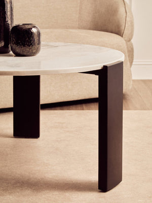 Palermo Round White Marble Top Large Coffee Table - Canwell Interiors Limited - Xshowhome