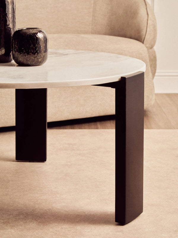 Palermo Round White Marble Top Large Coffee Table - XShowhome Limited - Xshowhome