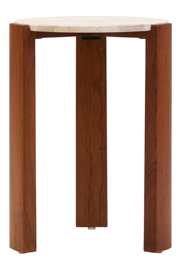 Palermo Travertine Top Round Side Table - Canwell Interiors Limited - Xshowhome