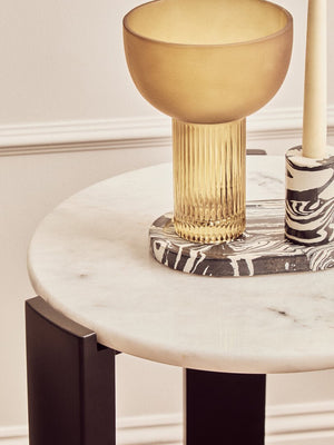 Palermo White Marble Top Round Side Table - Canwell Interiors Limited - Xshowhome