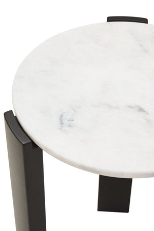 Palermo White Marble Top Round Side Table - Canwell Interiors Limited - Xshowhome
