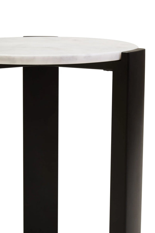 Palermo White Marble Top Round Side Table - XShowhome Limited - Xshowhome