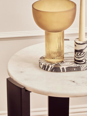 Palermo White Marble Top Round Side Table - XShowhome Limited - Xshowhome