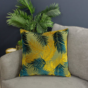Palm Grove 50x50 Feather Filled Cushion Gold & Tea - Canwell Interiors Limited - Riva