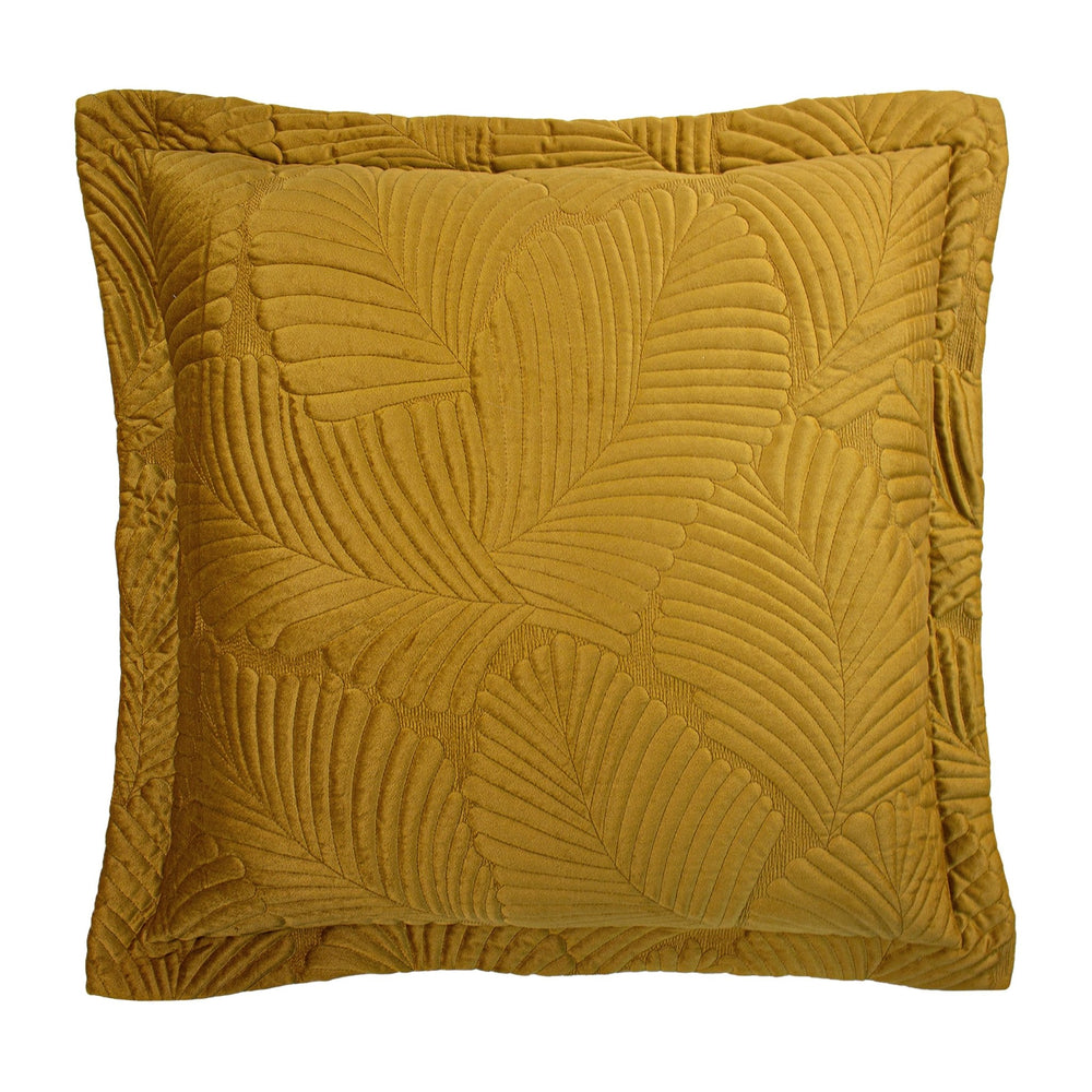 Palmeria 60x60 Quilt Feather Filled Cushion Gold - Canwell Interiors Limited - Riva