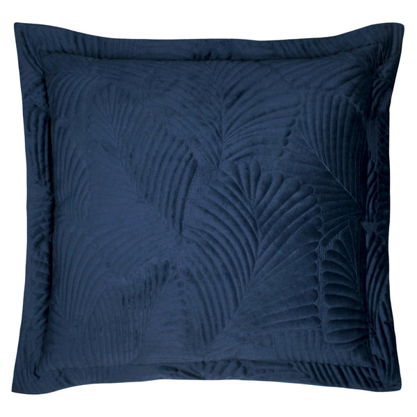 Palmeria 60x60 Quilt Feather Filled Cushion Navy - Canwell Interiors Limited - Riva
