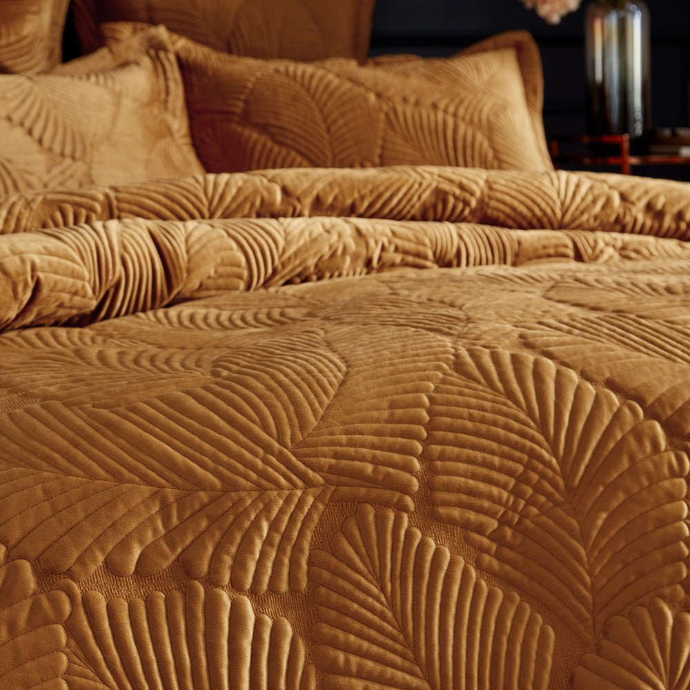 Palmeria Sb Quilted Duvet Set Gold - Canwell Interiors Limited - Riva