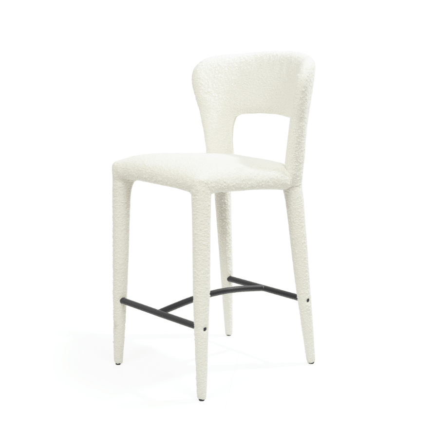 Pari I Bar Stool - Chex Polar Bouclé - XShowhome Limited - Tommy Franks
