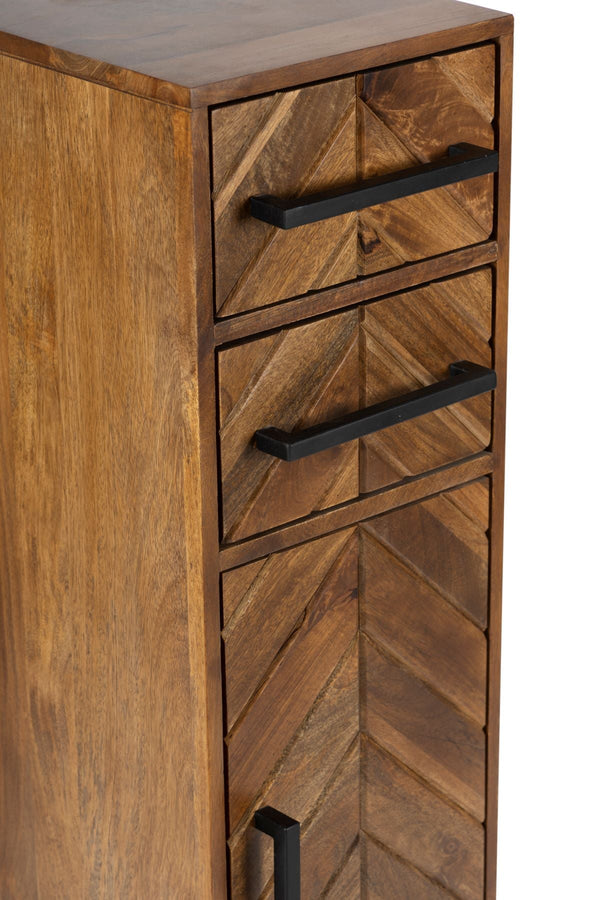 Parquet 1 Door 2 Drawer Cabinet - XShowhome Limited - Jaipur