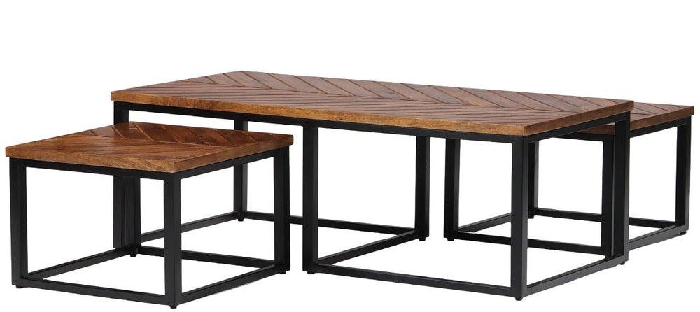 Parquet Coffee Table with Stool - XShowhome Limited - Jaipur
