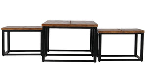 Parquet Coffee Table with Stool - XShowhome Limited - Jaipur