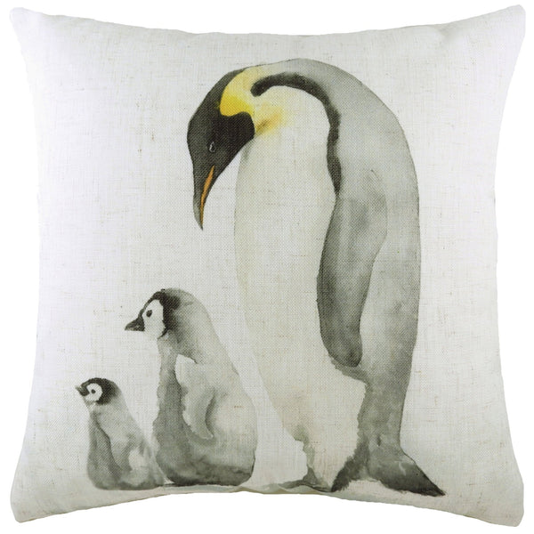 Penguin Family 43x43 Feather Filled Cushion Multi - Canwell Interiors Limited - Riva