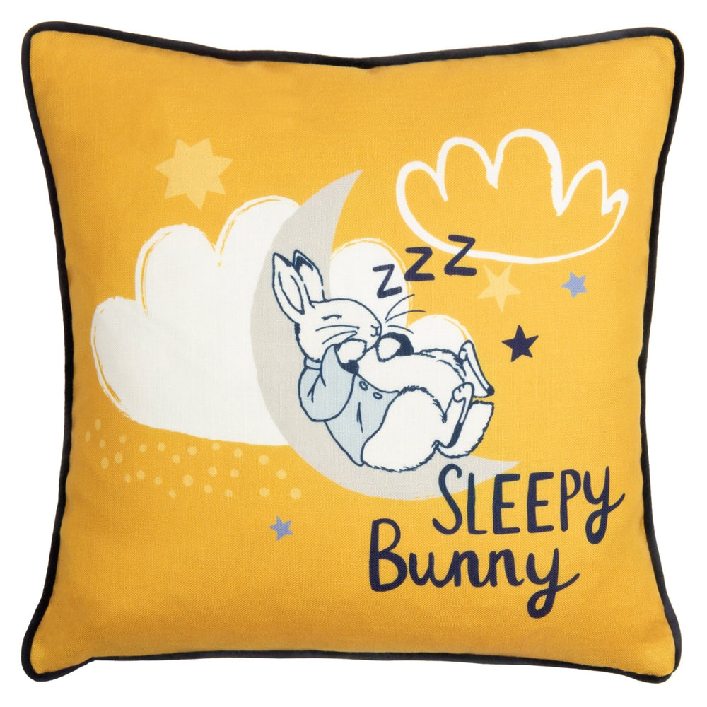 Peter Rabbit Sleepy Head 43x43 Feather Filled Cushion Ochre - XShowhome Limited - Riva