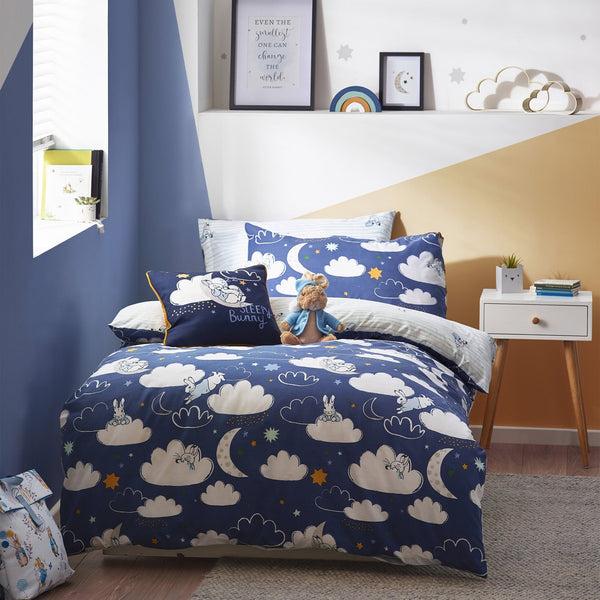 Peter Rabbit Sleepy Head Single Duvet Set Blue - Canwell Interiors Limited - Riva