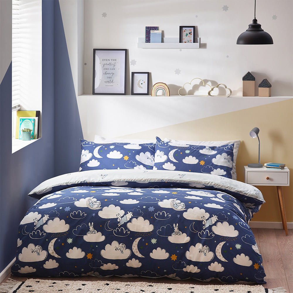 Peter Rabbit Sleepy Head Single Duvet Set Blue - Canwell Interiors Limited - Riva