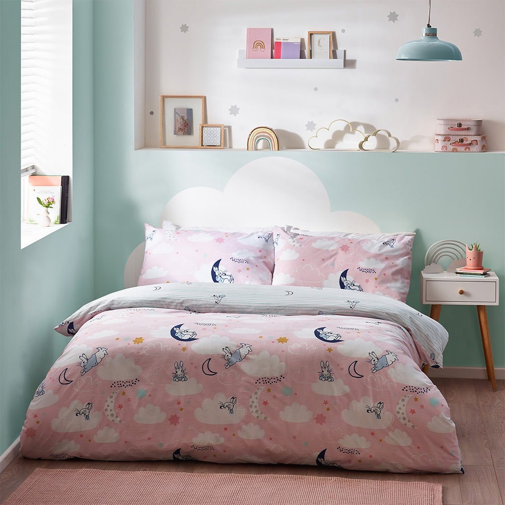 Peter Rabbit Sleepy Head Single Duvet Set Pink - Canwell Interiors Limited - Riva