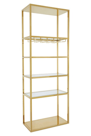Piermount Gold Bar Shelf Unit With Glass Rack - Canwell Interiors Limited - Xshowhome
