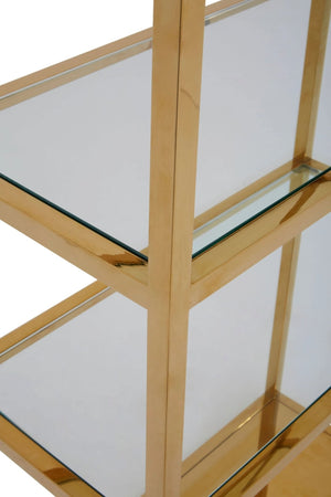 Piermount Gold Bar Shelf Unit With Glass Rack - XShowhome Limited - Xshowhome