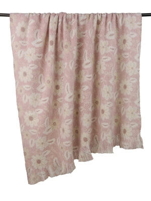 Pink Floral Print on Faux Mohair 130x180 - Canwell Interiors Limited - Malini