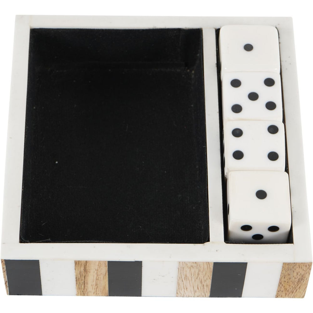 Piper White and Black Set of 4 Dice in a Tray - XShowhome Limited - Libra