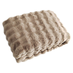 Plaid Nordic Plush Beige 150x200 - XShowhome Limited - Richmond